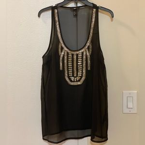 H&M Sheer Beaded Tank